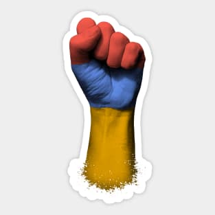 Flag of Armenia on a Raised Clenched Fist Sticker